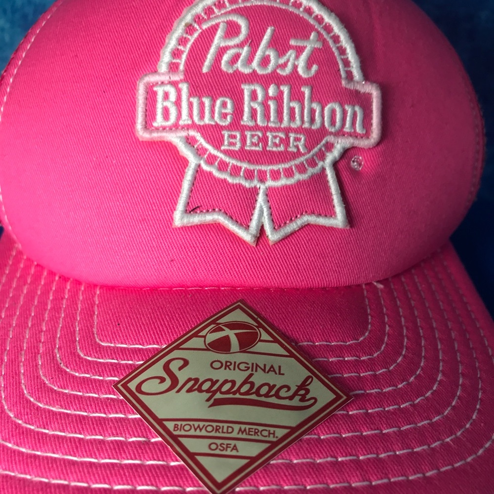 SnapBack Paps Blue Ribbon Pink Baseball Hat